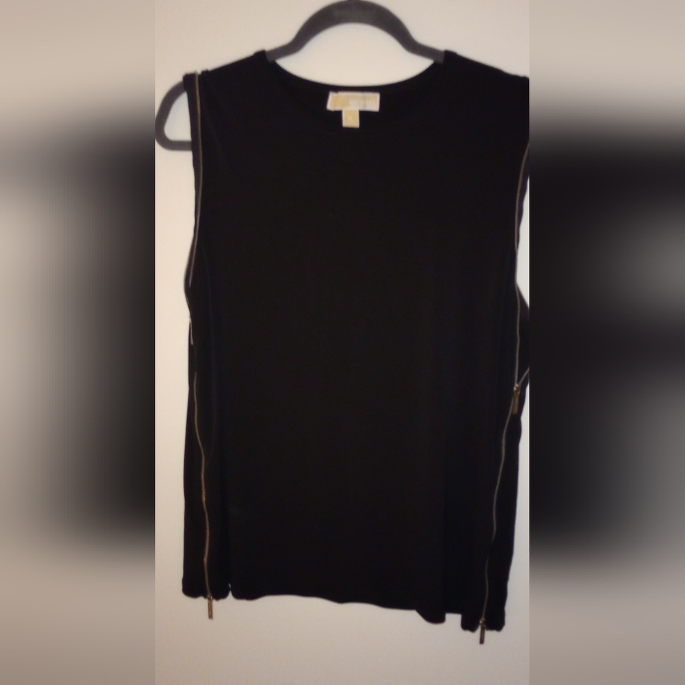 Michael Kors Black Side Zipper Blouse XL